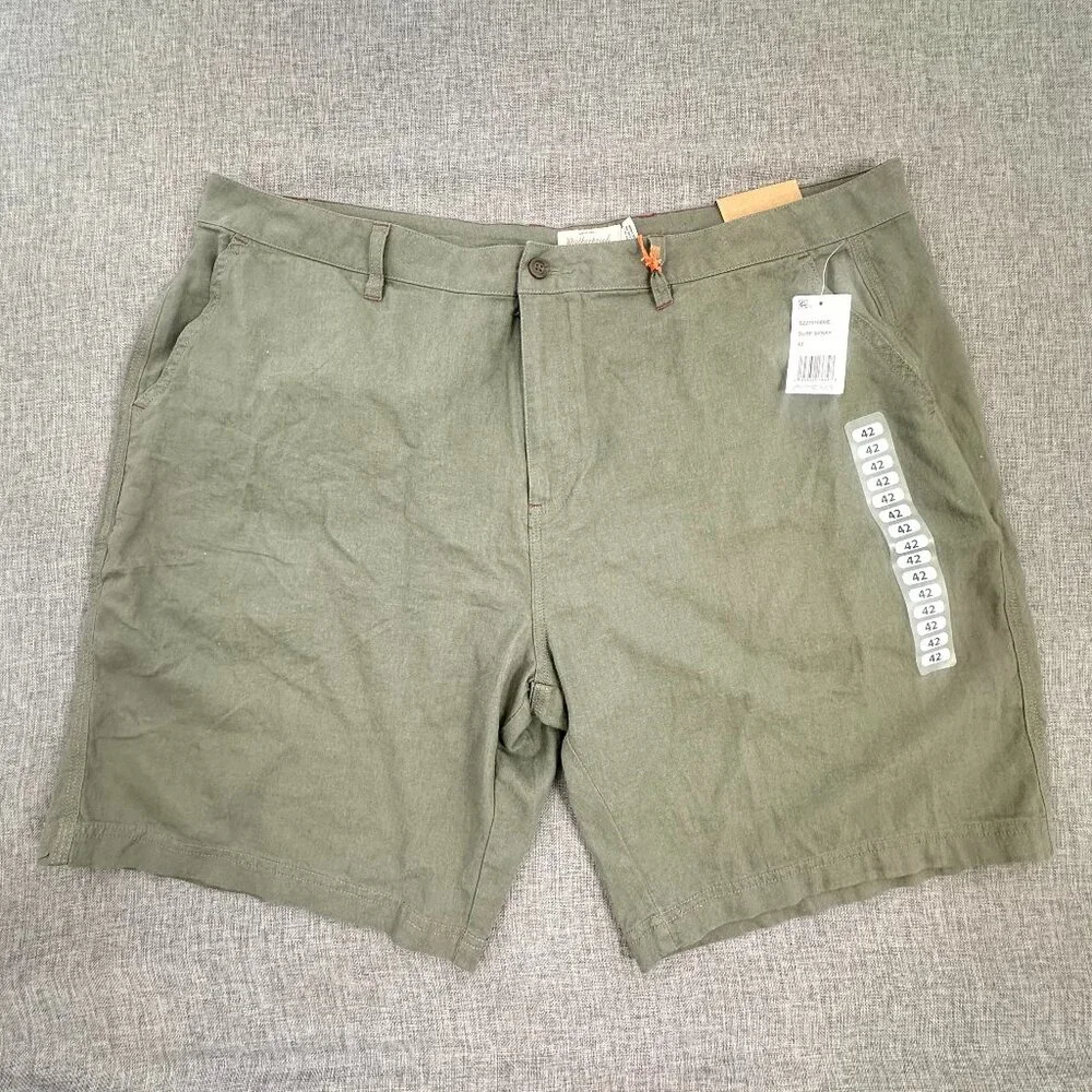 NEW! Weatherproof Vintage Mens Shorts 42 Linen & Viscose‎ Green MSRP: $60